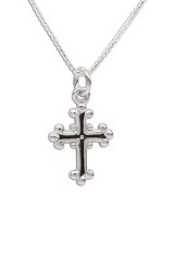 elegant lovely silver cross kids necklace